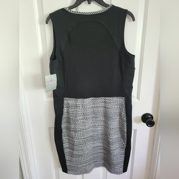 NWT Womens Athleta Dot Fuse Athletic Activewear Dress Gray Black Polka Dot Mesh - Picture 4 of 7